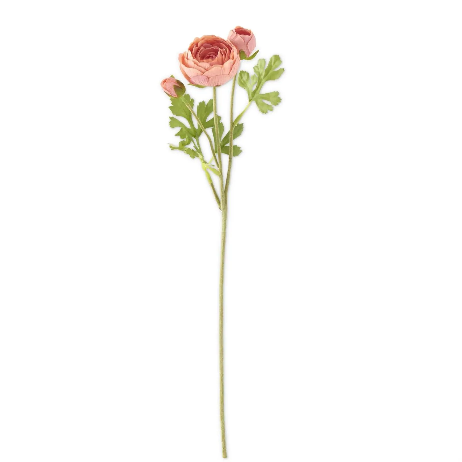 Coral Real Touch 3 Head Ranunculus Stem - 23 inch