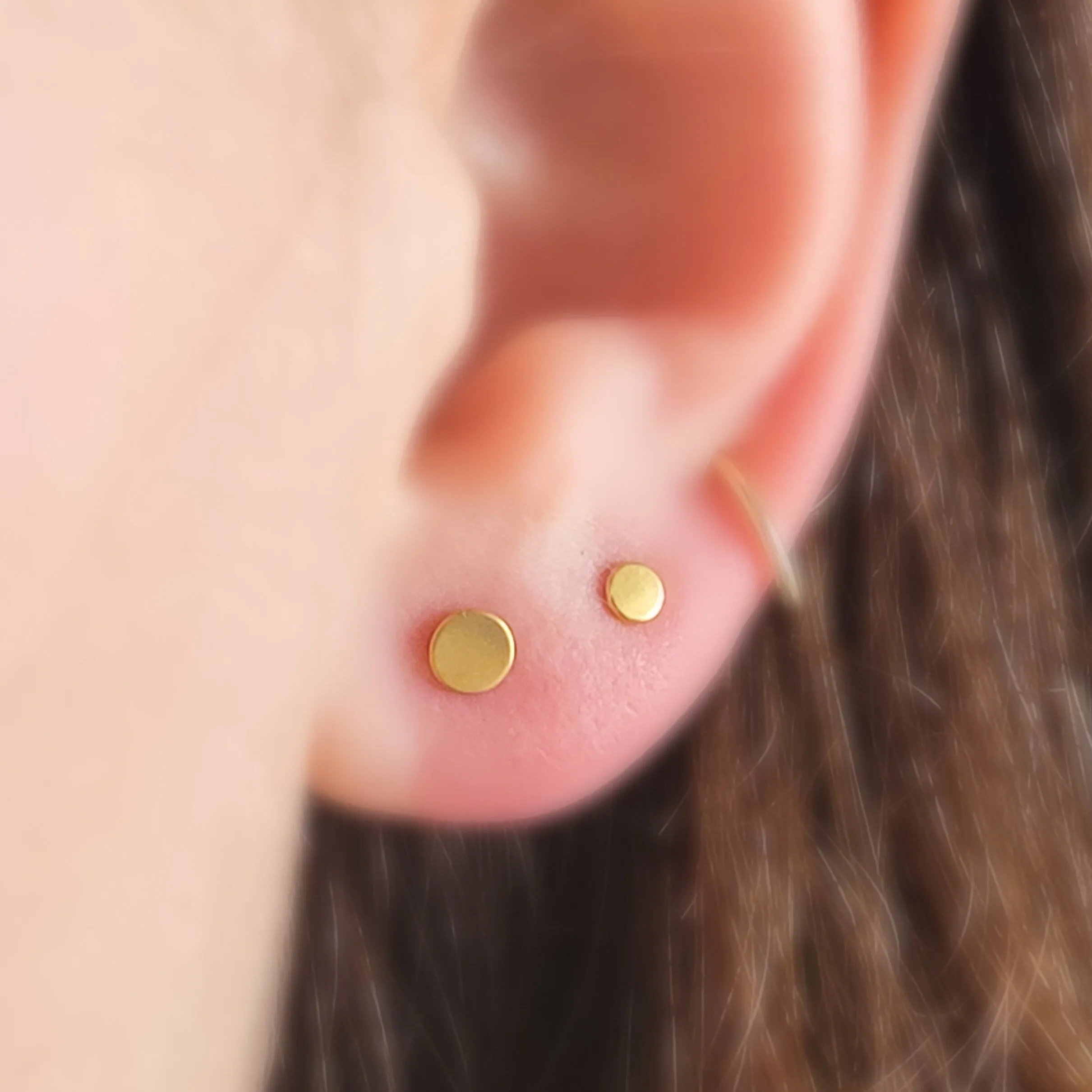 Dainty Flat Back Dot Studs