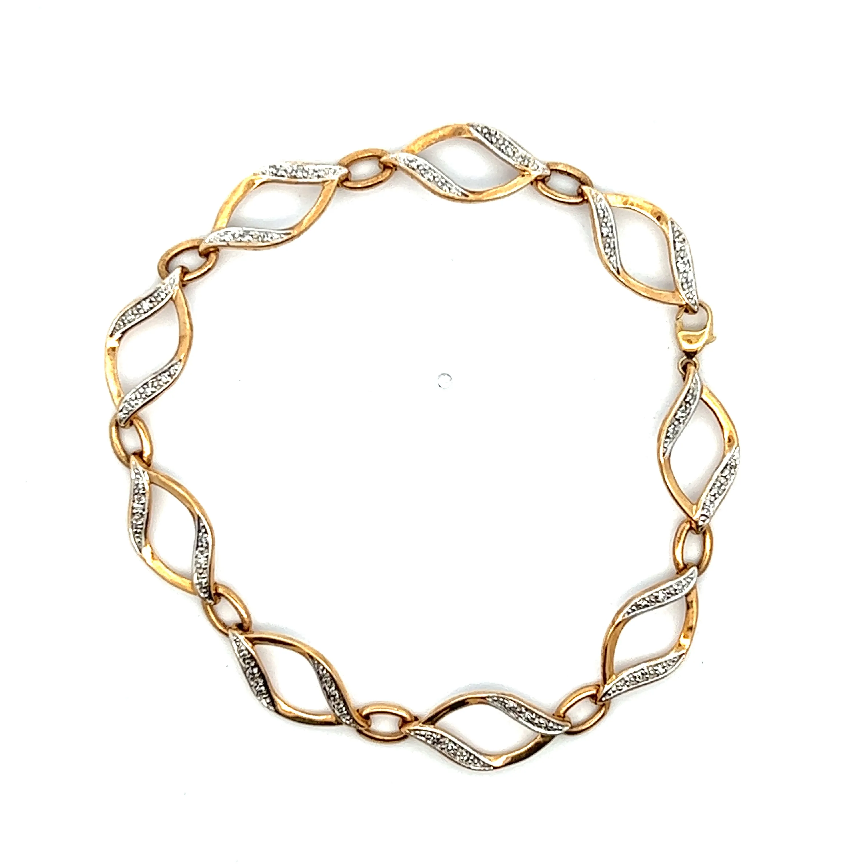 Diamond 10ct Yellow Gold Nine Link Bracelet