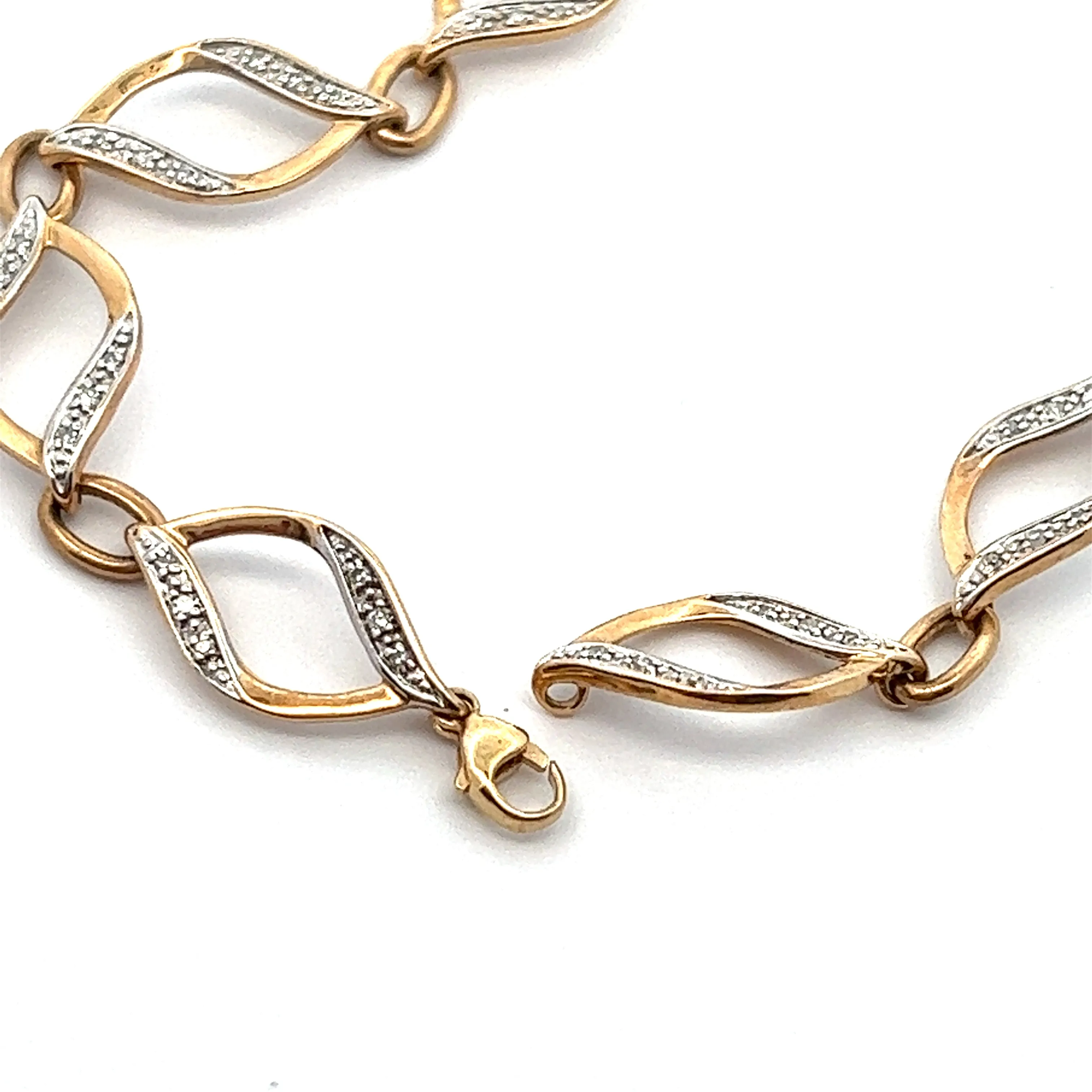 Diamond 10ct Yellow Gold Nine Link Bracelet