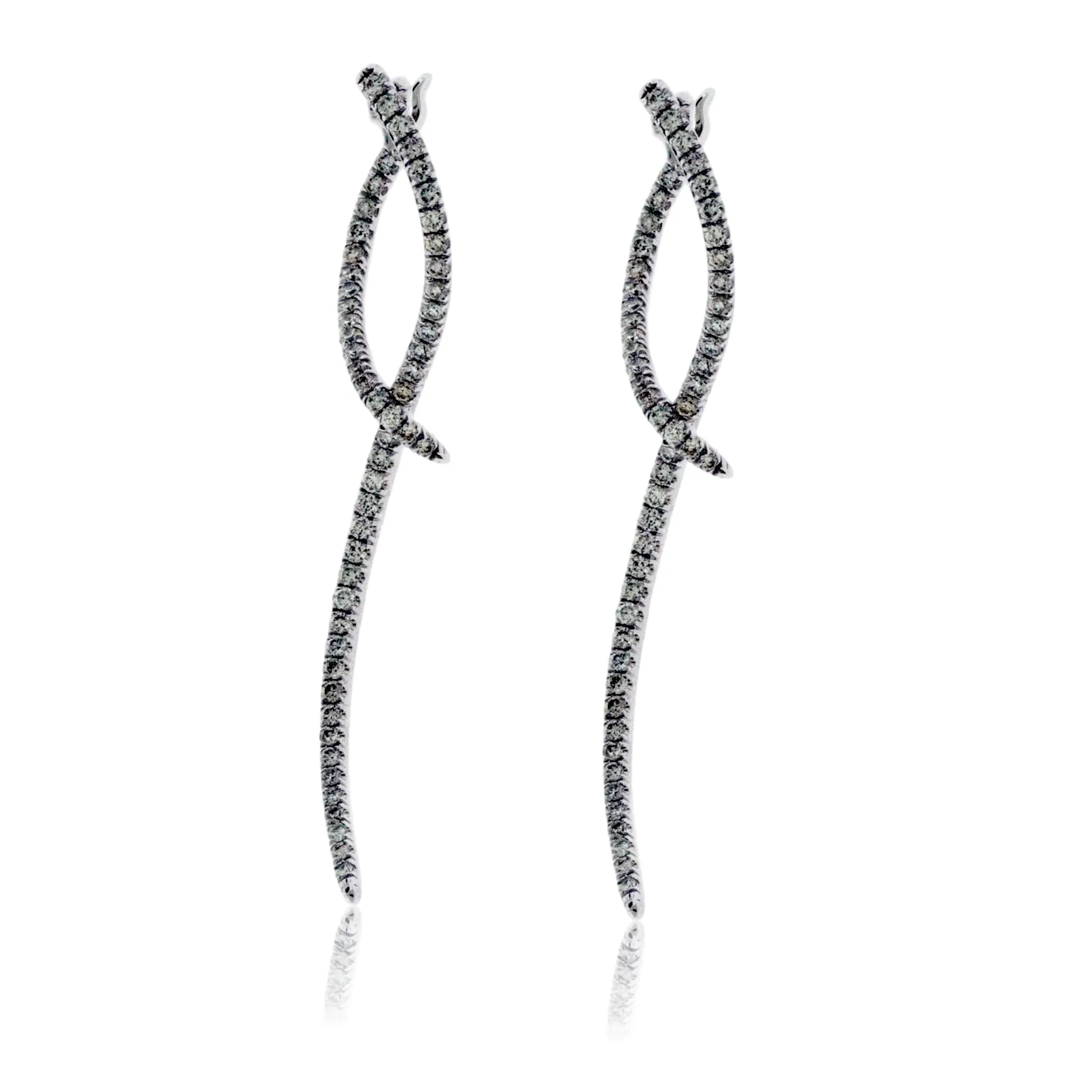 Diamond Dangle Bypass Earrings