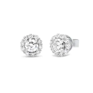 Diamond Halo Stud Earrings