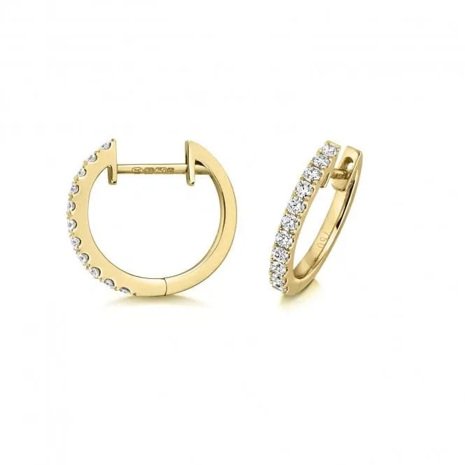 Diamond Jewellery 18ct Gold Diamond Hoop Earrings EDQ329