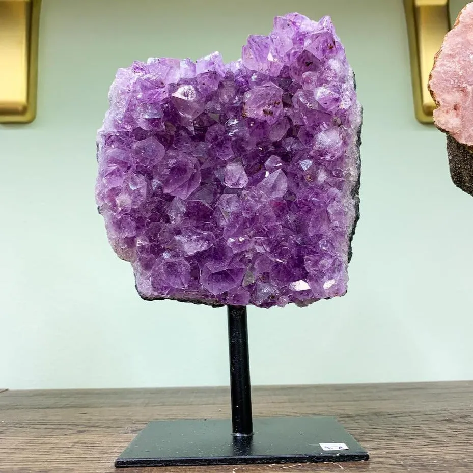 Druzy Amethyst Cluster on A Stand - #D