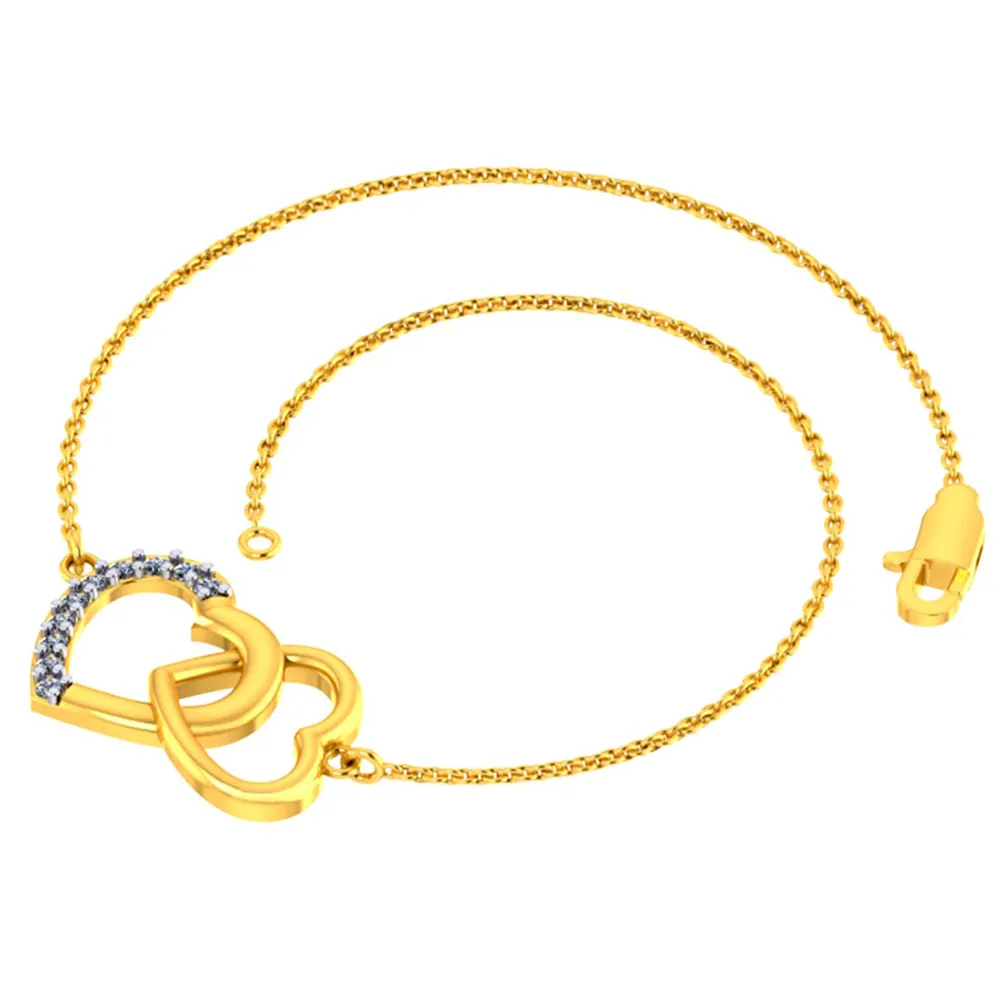 Elegant 18k Heart Loop Bracelet For Women From Pc Chandra Jewellers