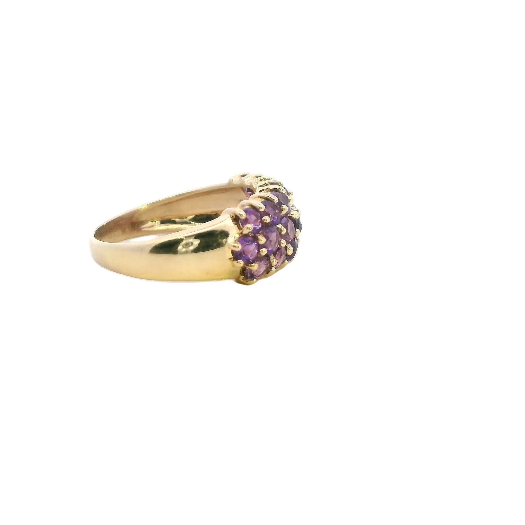 Elegant Yellow Gold Amethyst Ring - Radiant and Refined