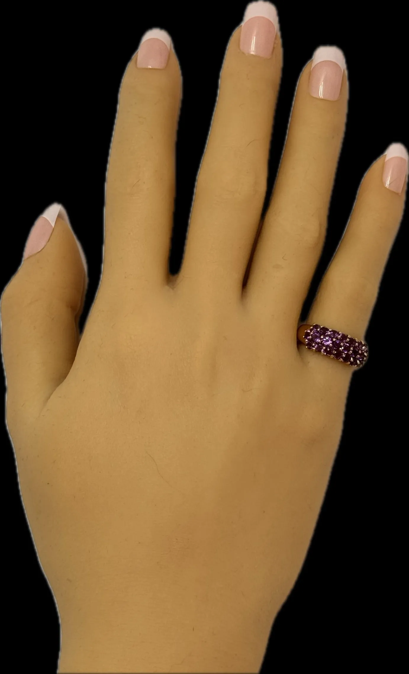 Elegant Yellow Gold Amethyst Ring - Radiant and Refined