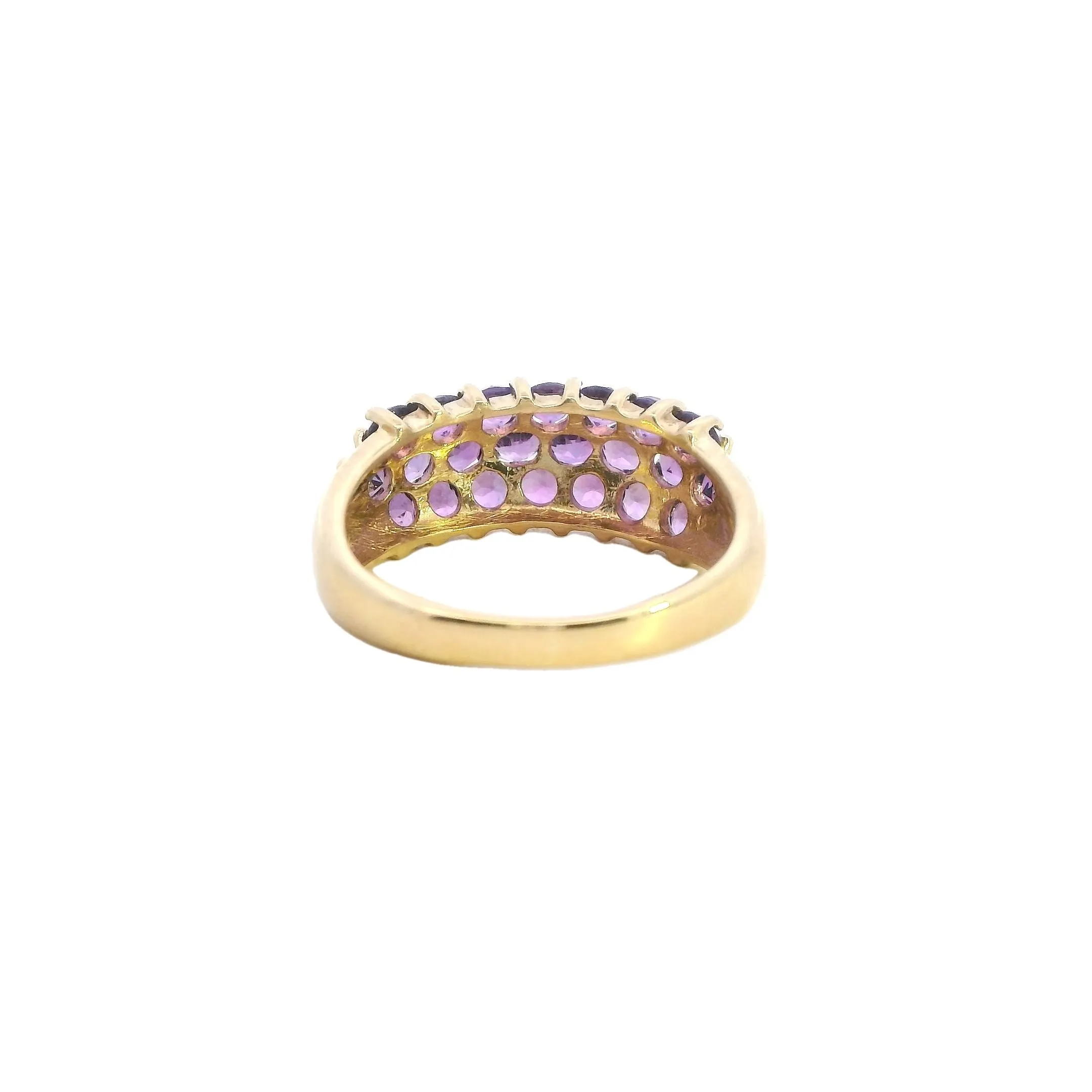 Elegant Yellow Gold Amethyst Ring - Radiant and Refined