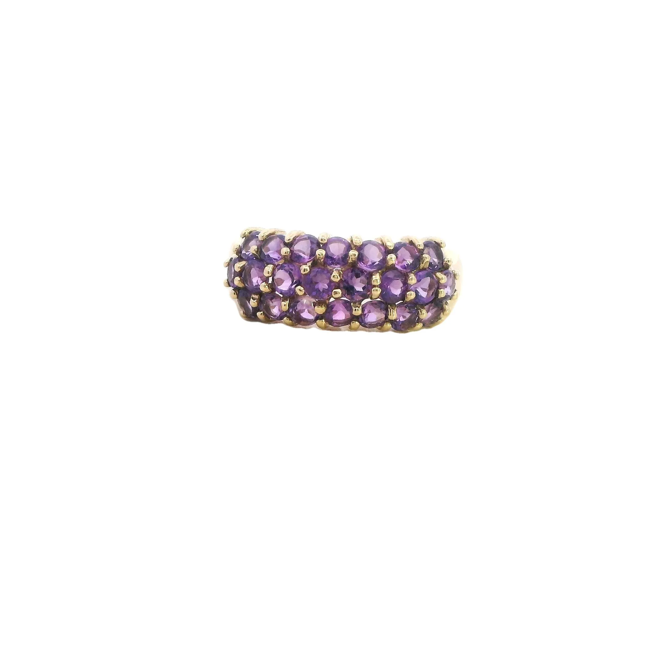 Elegant Yellow Gold Amethyst Ring - Radiant and Refined