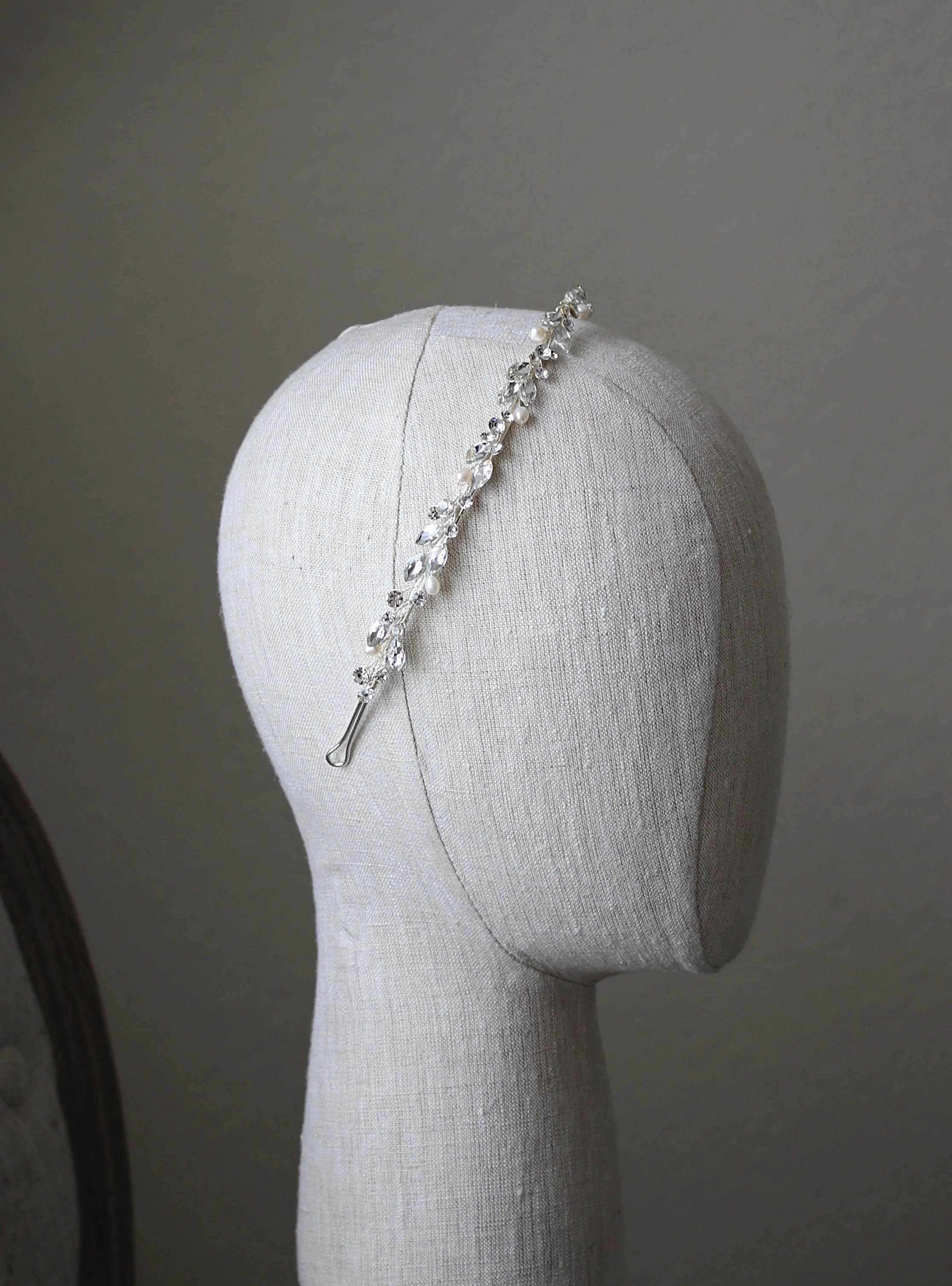 ELSIE Freshwater Pearl Bridal Crystal Headband