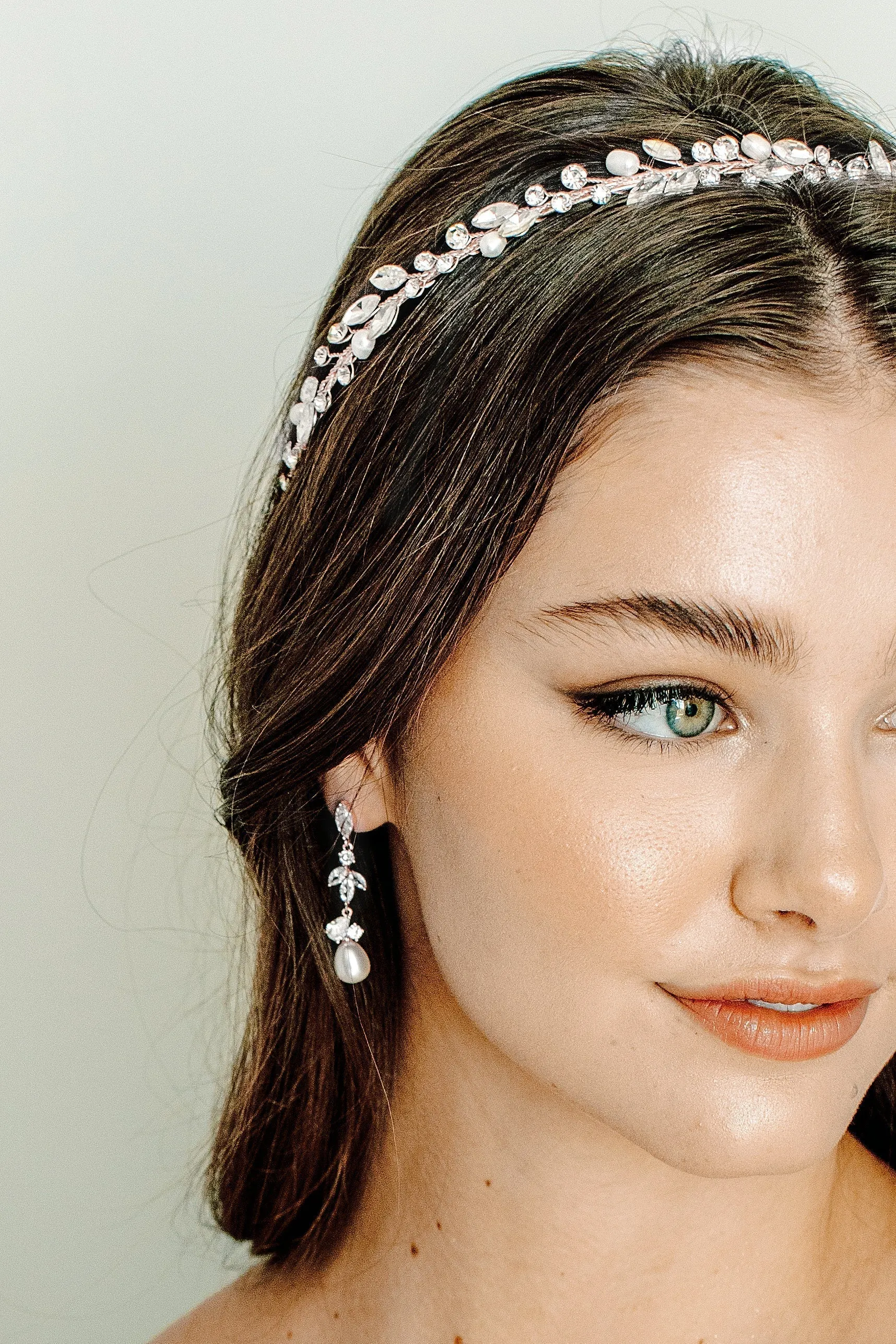 ELSIE Freshwater Pearl Bridal Crystal Headband