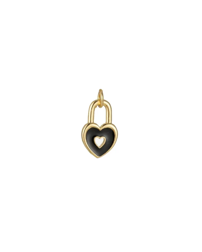 Enamel Heart Lock Charm