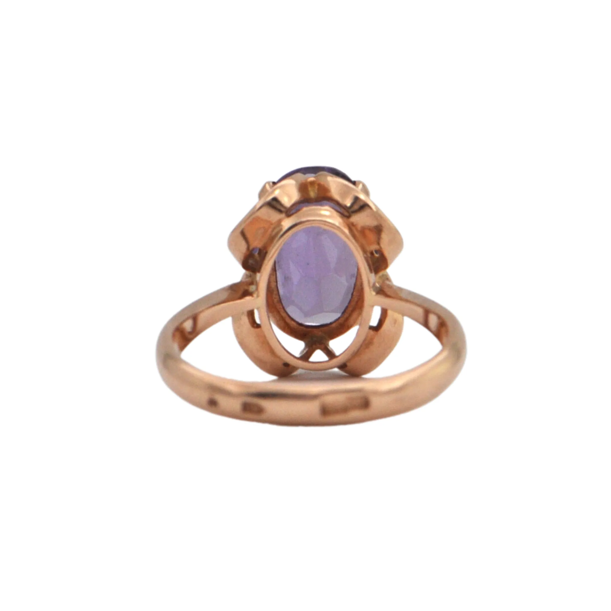 Estate Amethyst 14k Gold Ring -Russia 1950's