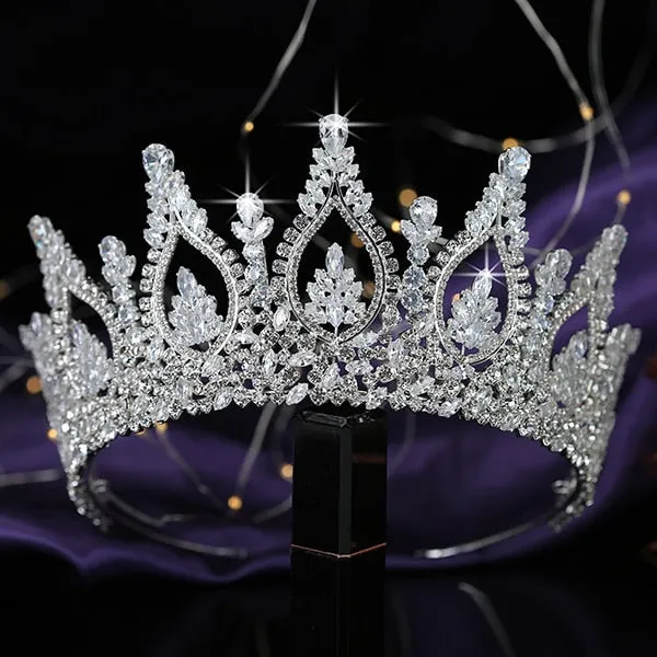 Fine Cubic Zirconia Queens Tiara  Crown