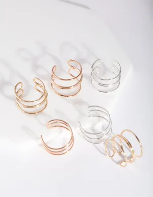 Fine Modern Cuff Toe Ring Pack