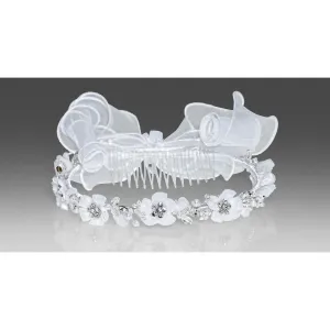 Floral Tiara with Curly Bow