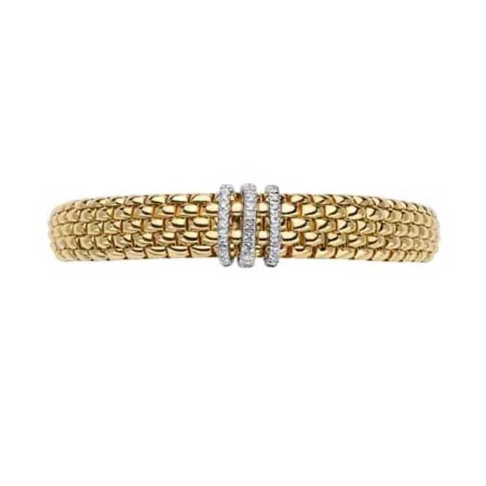 FOPE Panorama Collection Flex'it Bracelet with Diamonds in 18K Yellow and White Gold