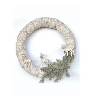 Fur Wreath Deer Pine Oatmeal