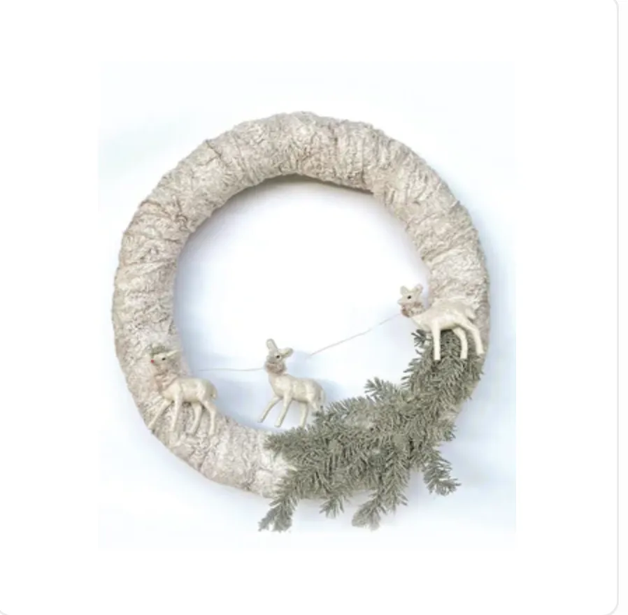 Fur Wreath Deer Pine Oatmeal