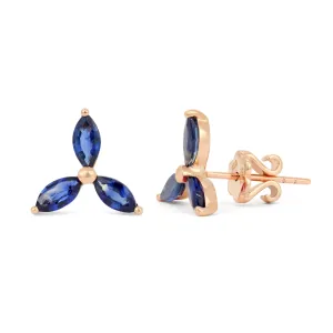 Gemstone 14K Marquis Flower Studs