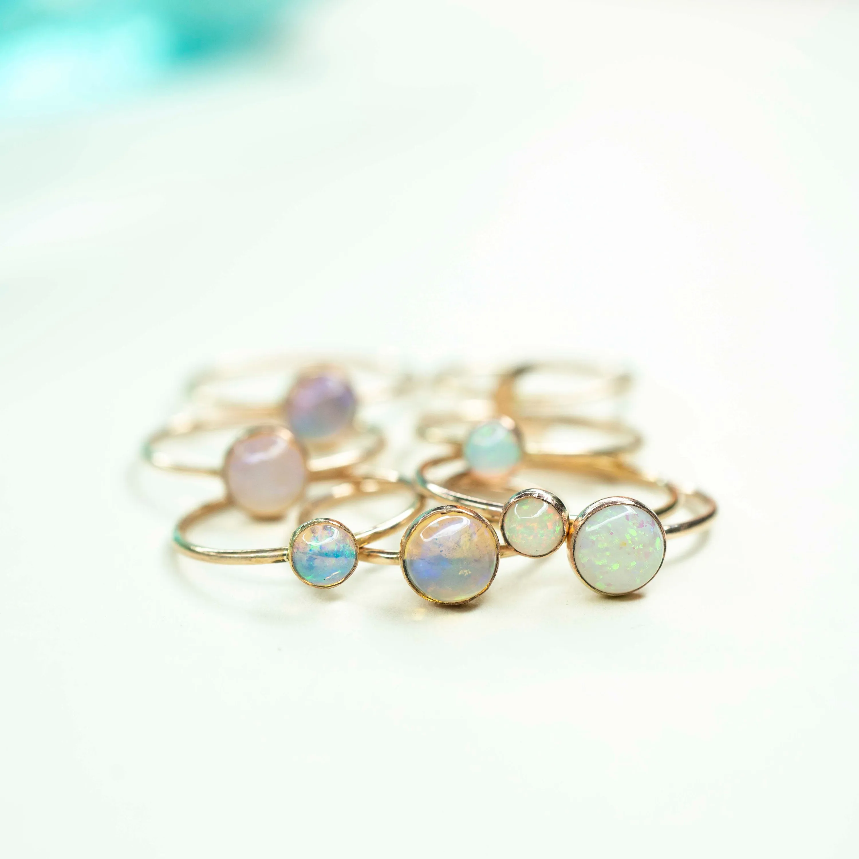 Gold Filled Little Natural Opal Ring