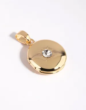 Gold Plated Diamante Locket Charm