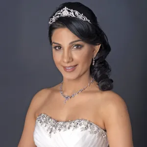 Gorgeous Crystal Floral Flower Swirl Bridal Tiara Headpiece