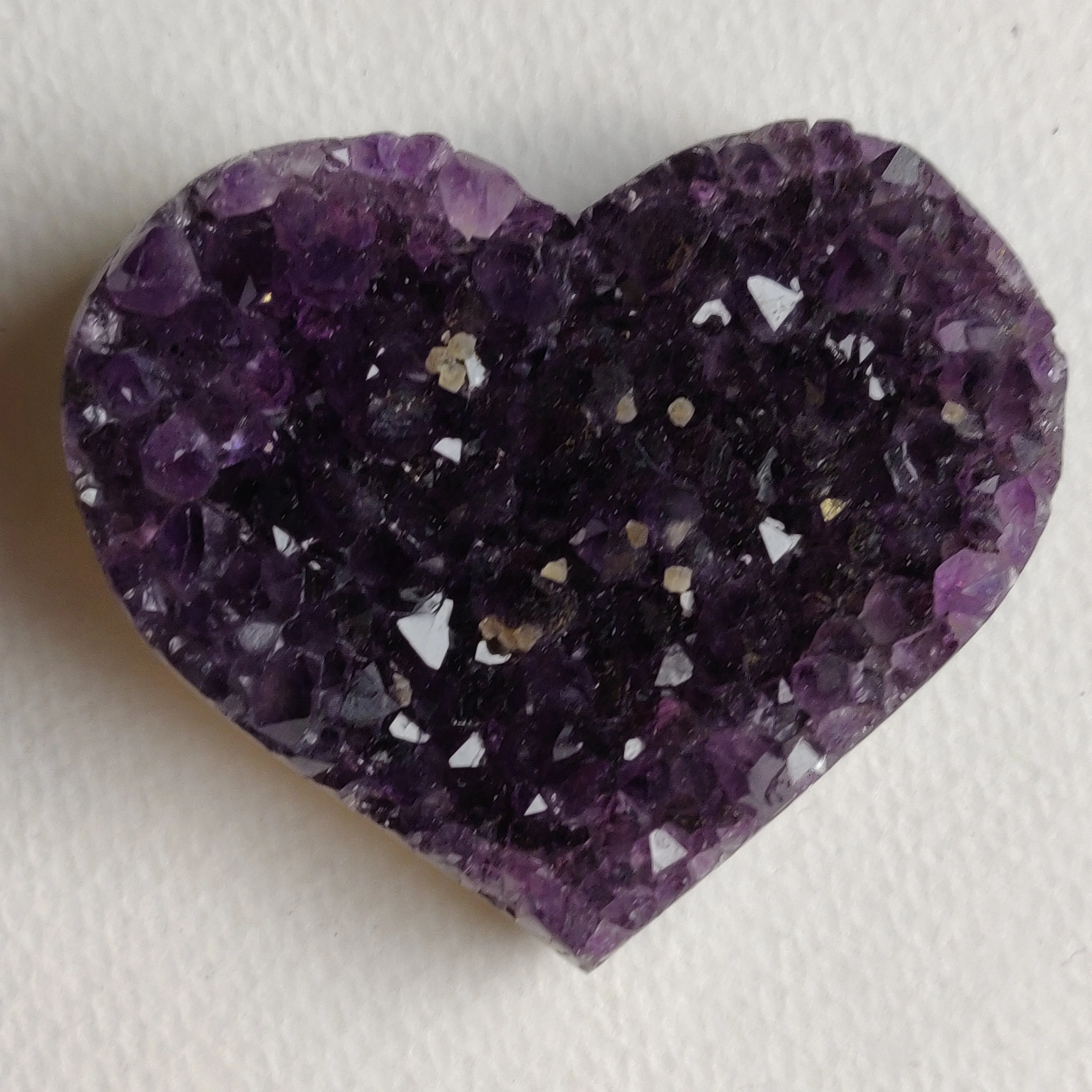 Grape Jelly Amethyst Geode Heart with Calcite (#G6)