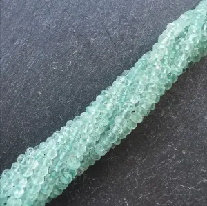 Green Amethyst Faceted Rondelle Beads 15" Strand