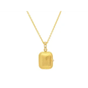 Gurhan Locket Pendant Necklace in 22K Yellow Gold and Diamond Bail