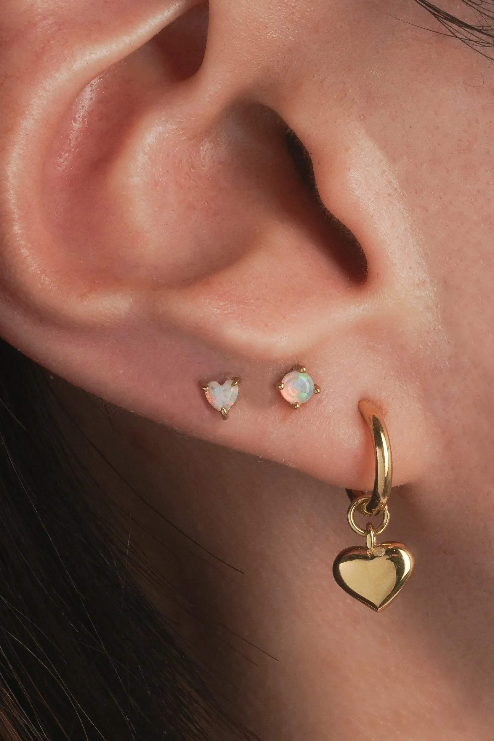 Heart Opal Studs (Pair)