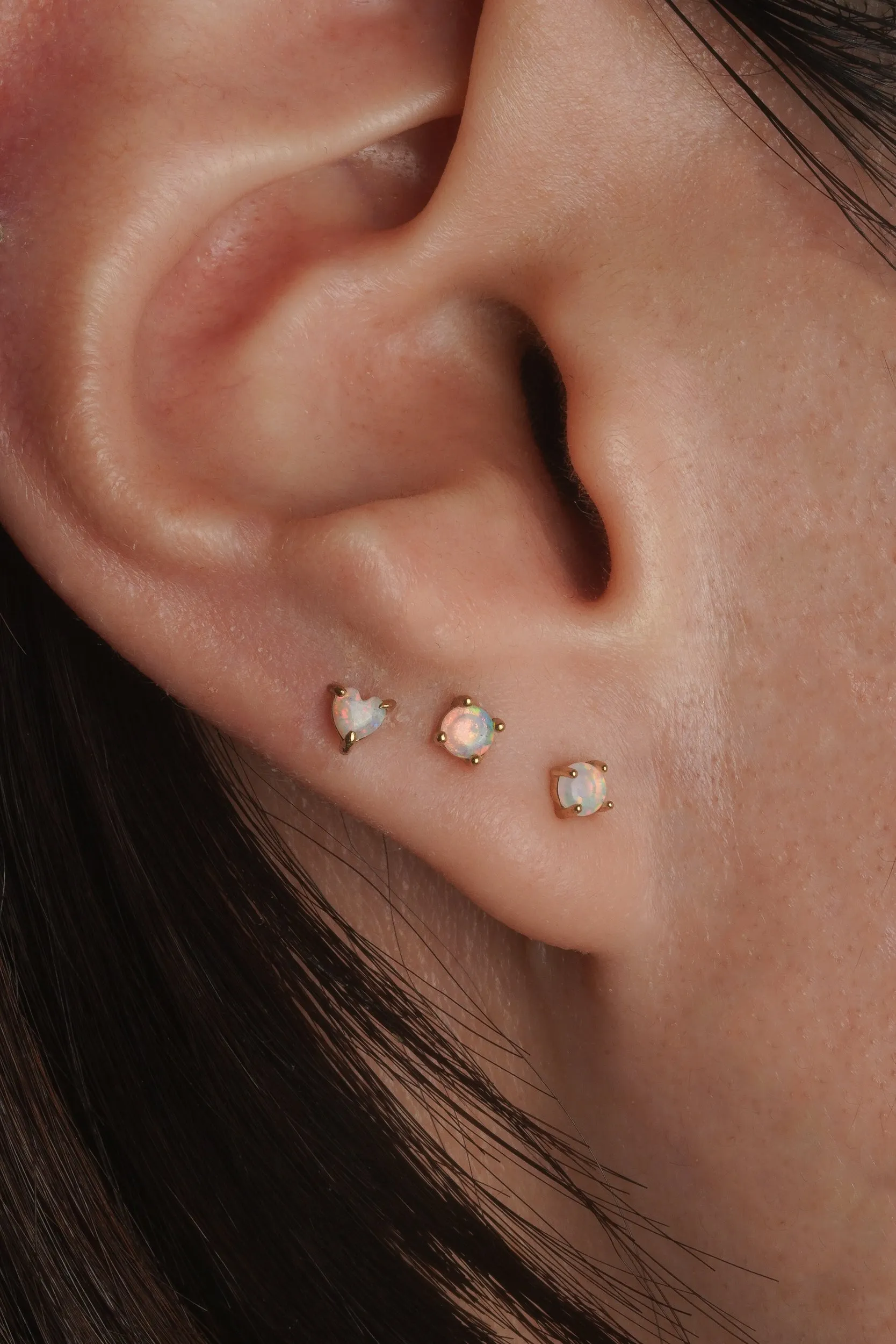 Heart Opal Studs (Pair)