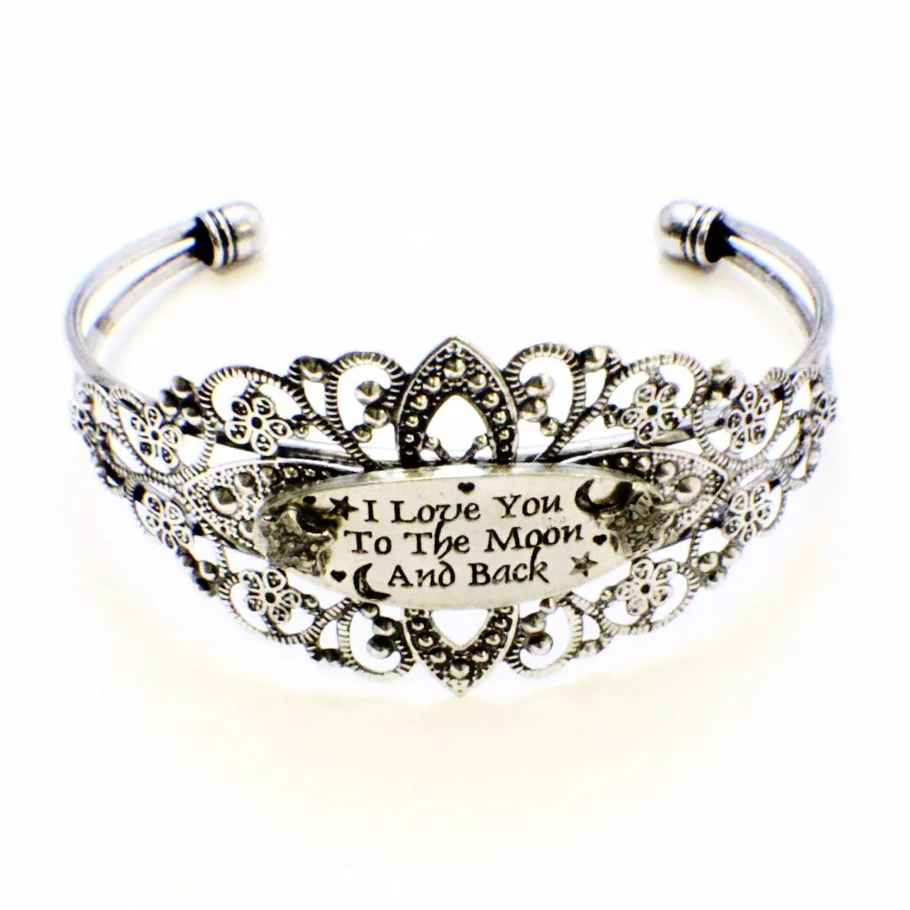 I Love You To The Moon And Back Tiara Cuff Bracelet