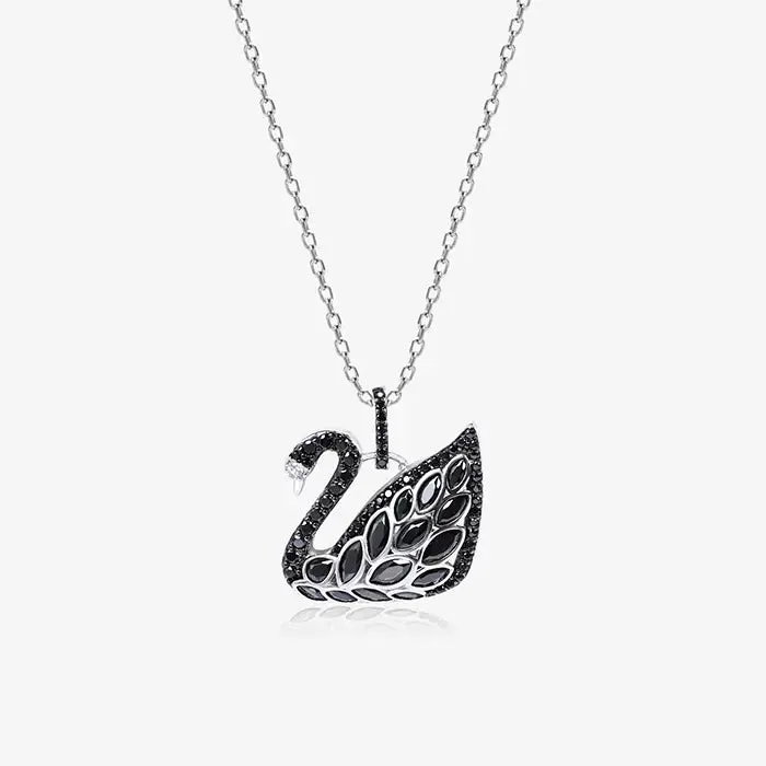 Intricate Silver Swan Chain Locket