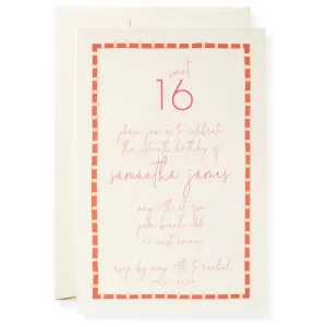 Kate in Coral Invitation