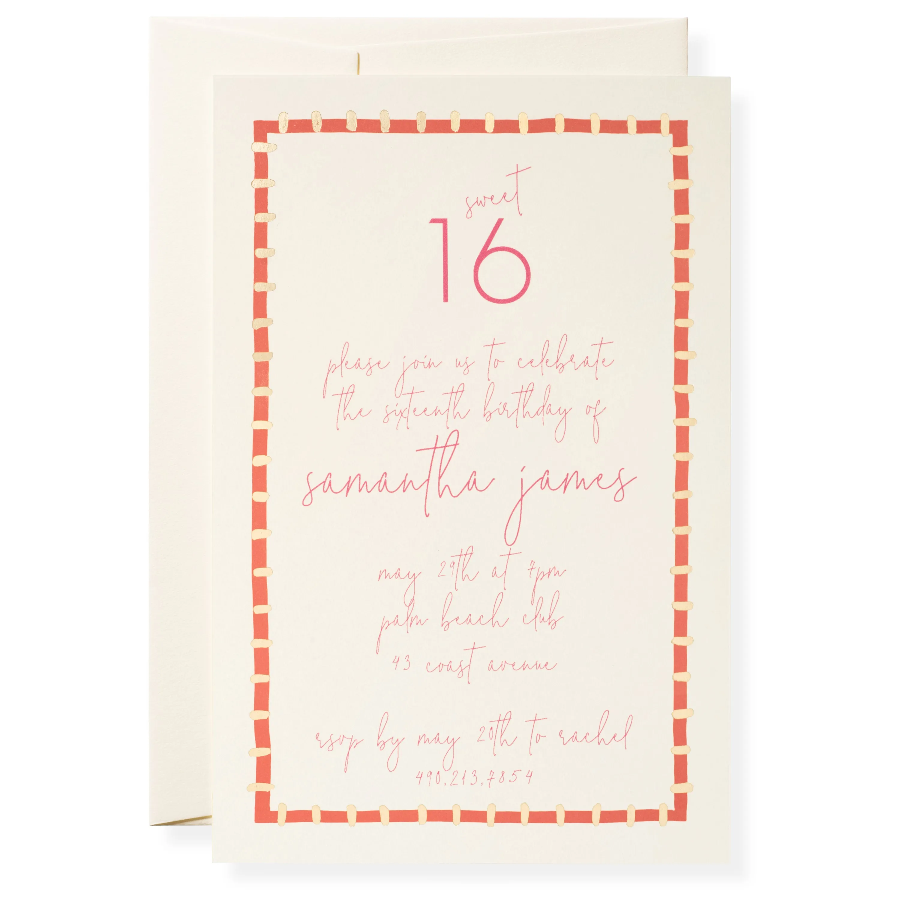 Kate in Coral Invitation