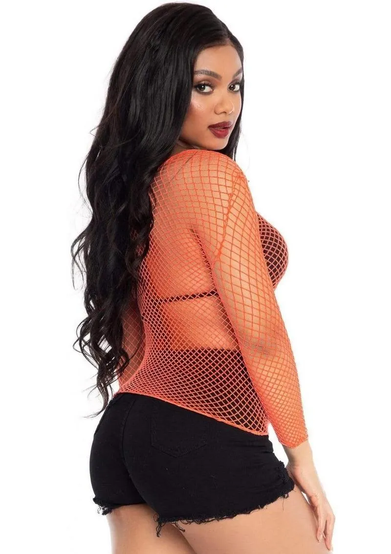 Leg Avenue Spandex Long Sleeved Industrial Net Shirt