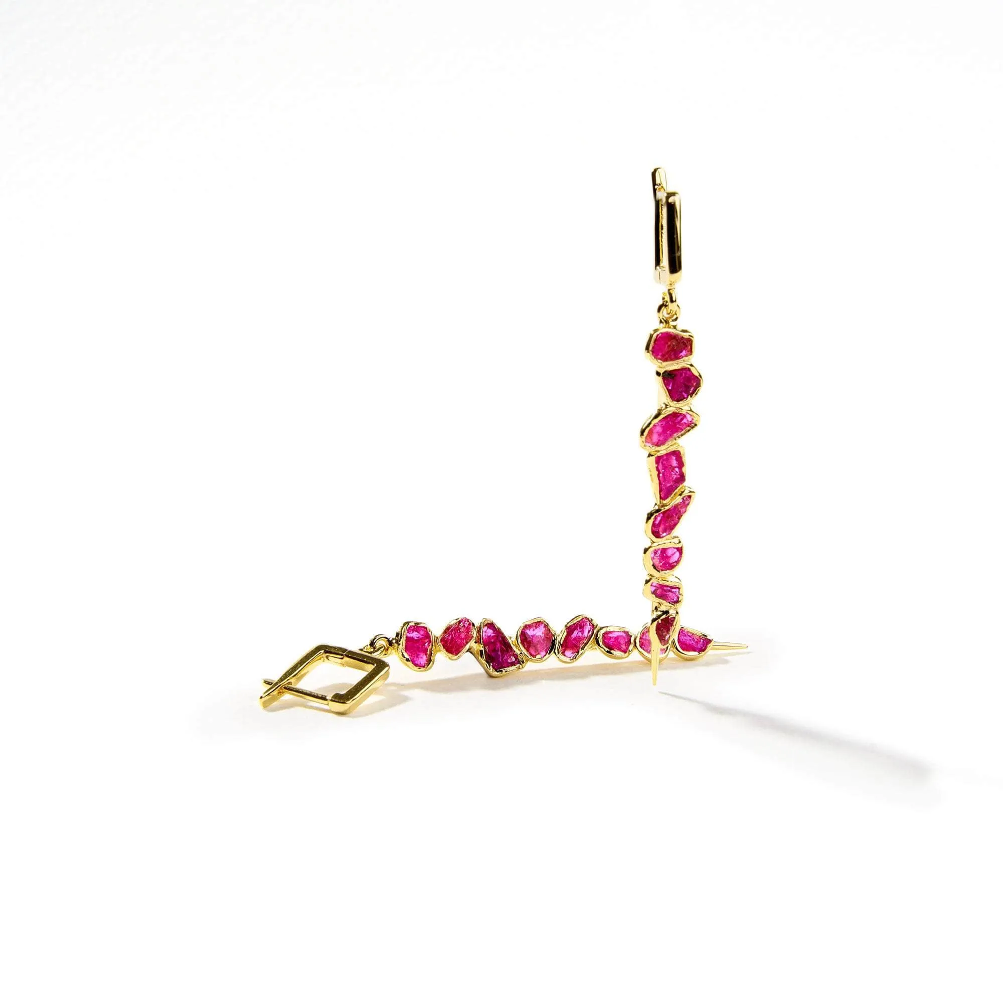 Lilium Rough Ruby Earrings