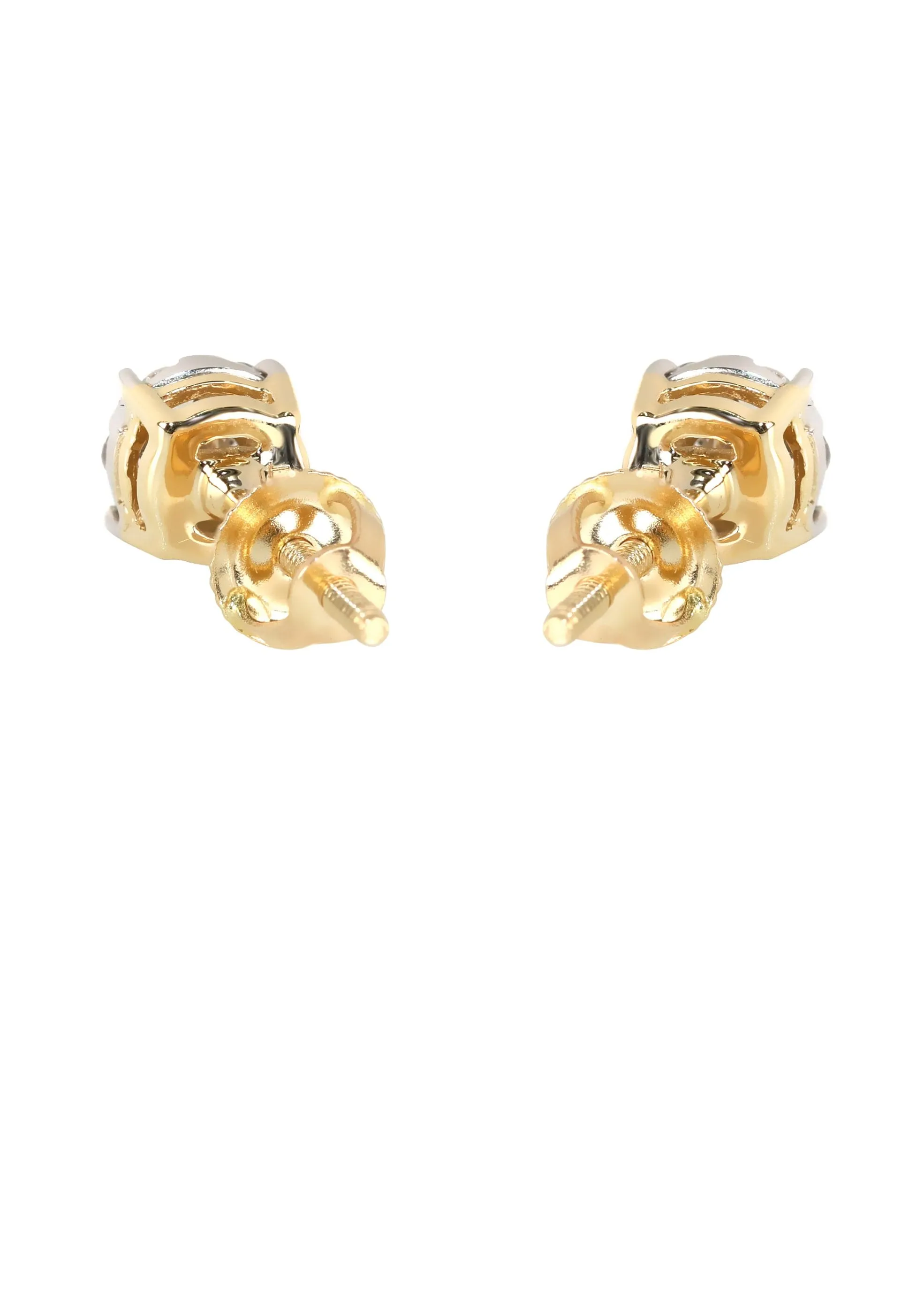 Mens Stud Diamond Earrings | 0.33 Carats 14K Yellow Gold