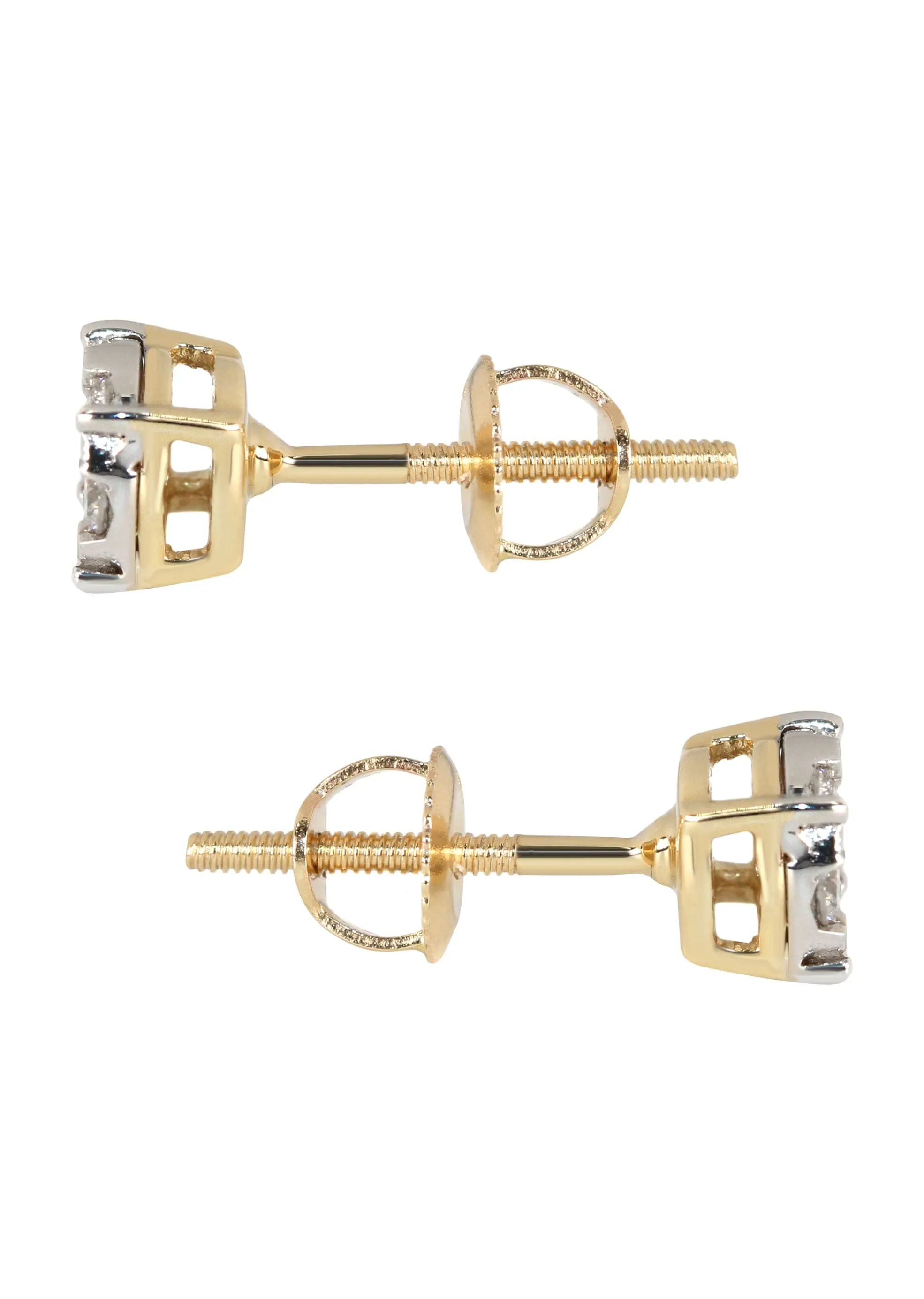 Mens Stud Diamond Earrings | 0.33 Carats 14K Yellow Gold