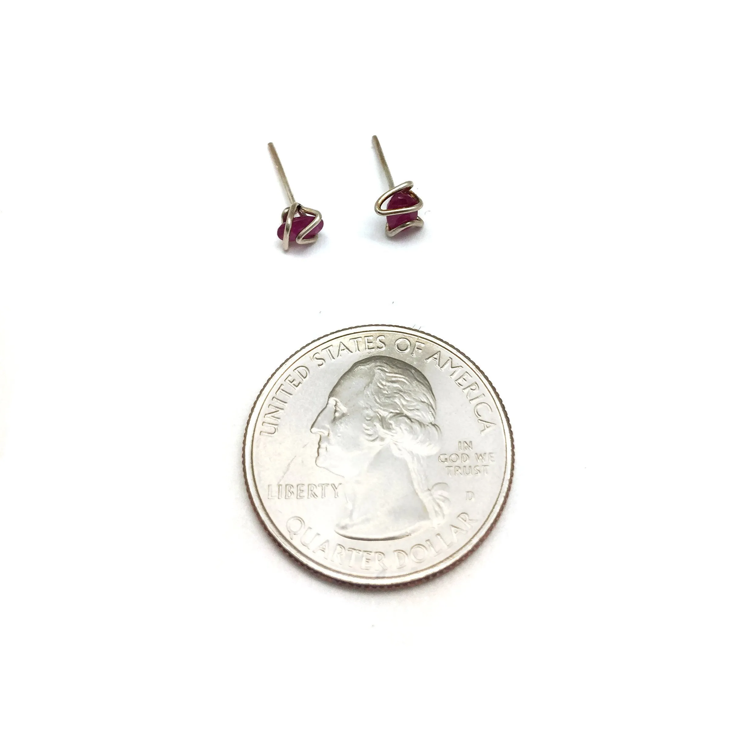 Mini Geo Studs - Ruby