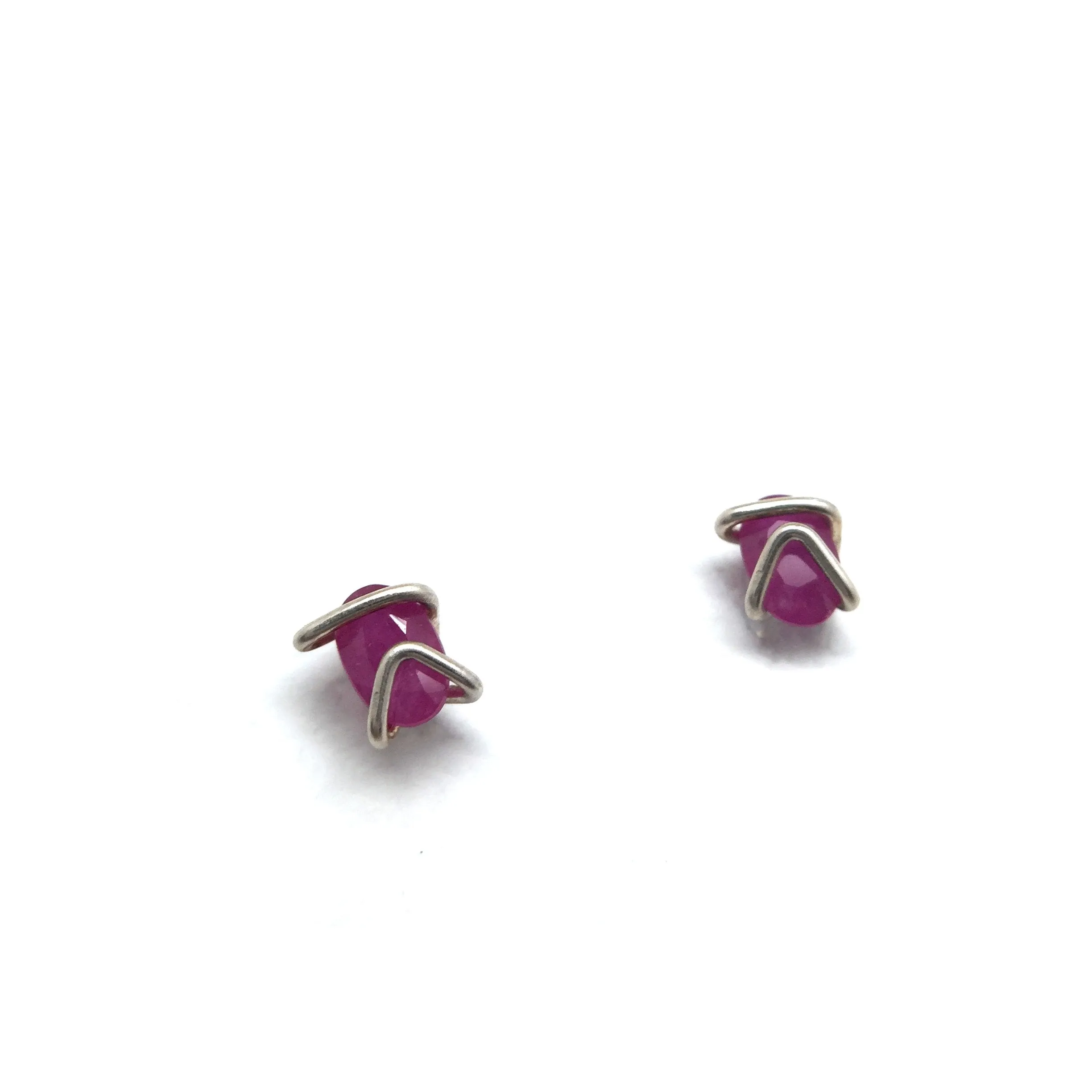 Mini Geo Studs - Ruby