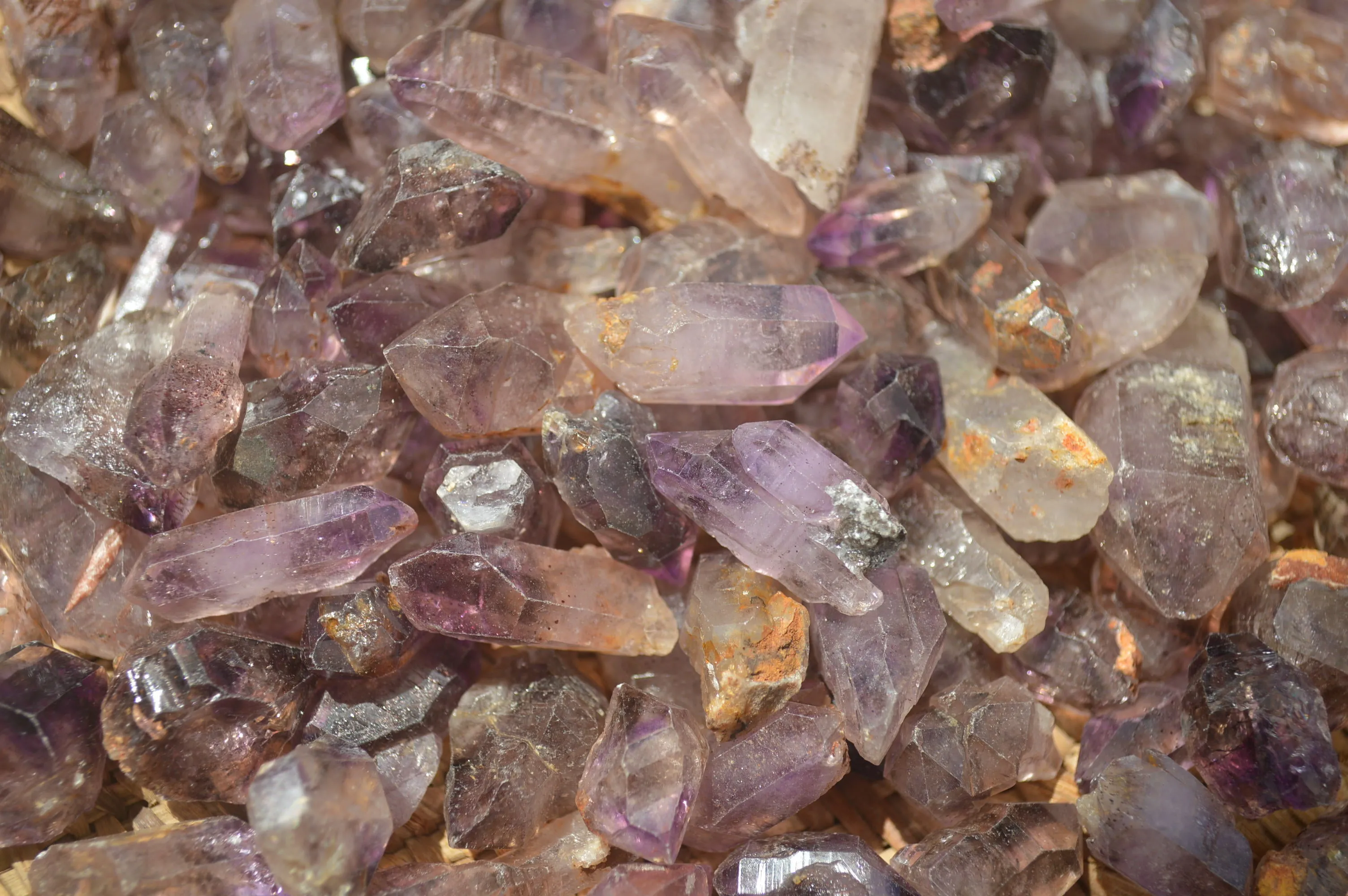 Natural Smokey Window Amethyst Crystals x 0.5 Kg Lot From Chiredzi, Zimbabwe