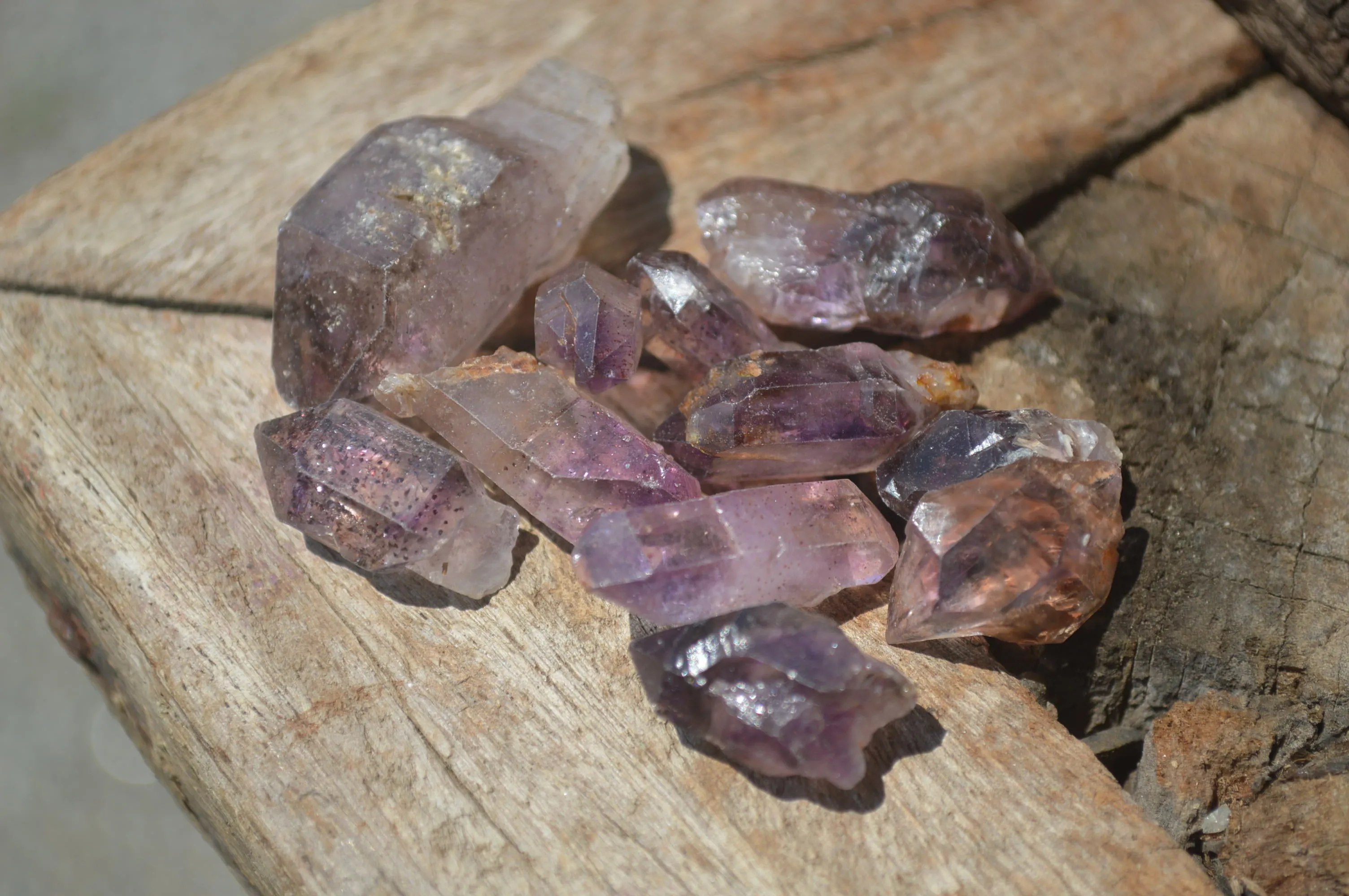 Natural Smokey Window Amethyst Crystals x 0.5 Kg Lot From Chiredzi, Zimbabwe