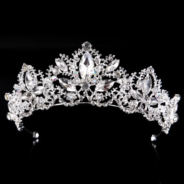 New Fashion Baroque Affordable Crystal Bridal Crown Tiaras for Women Bride Wedding Hair Accessories