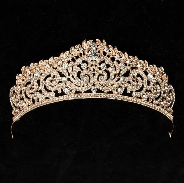 New Fashion Baroque Affordable Crystal Bridal Crown Tiaras for Women Bride Wedding Hair Accessories