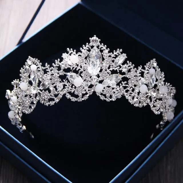 New Fashion Baroque Affordable Crystal Bridal Crown Tiaras for Women Bride Wedding Hair Accessories