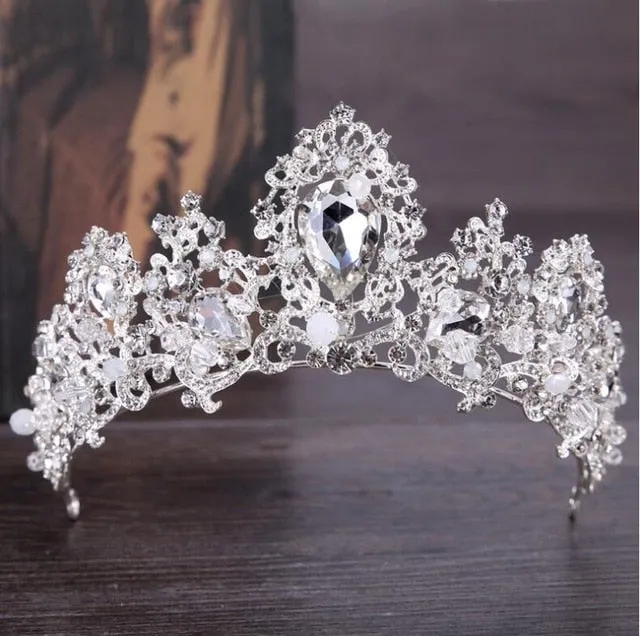 New Fashion Baroque Affordable Crystal Bridal Crown Tiaras for Women Bride Wedding Hair Accessories