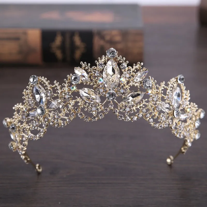 New Fashion Baroque Affordable Crystal Bridal Crown Tiaras for Women Bride Wedding Hair Accessories