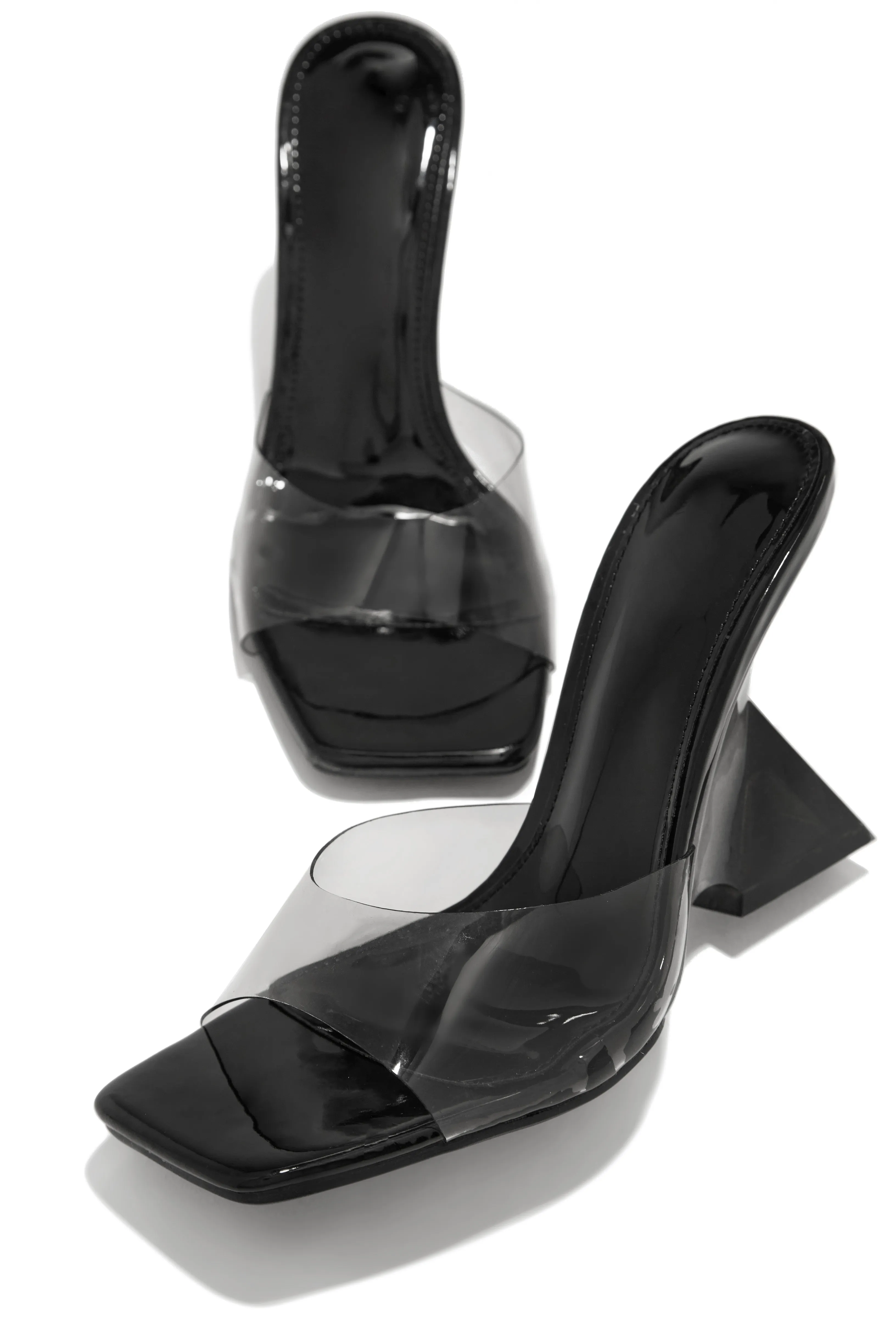 Nicky Slip On Mule Heels - Black